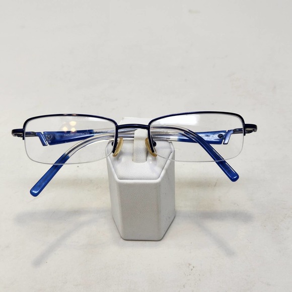 Takumi T9666 Womens Semi Frame Eyeglasses Glasses Blue Clear Rectangle - Picture 1 of 6